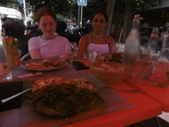 Martina and Isabella at our lunch table